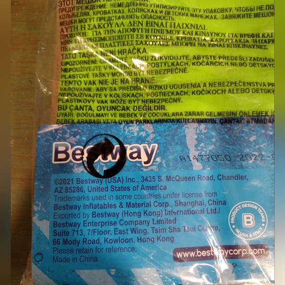 H2O Go kids inflatable armbands (2) for swimming. green. Ages 3 and up - Picture 6 of 6